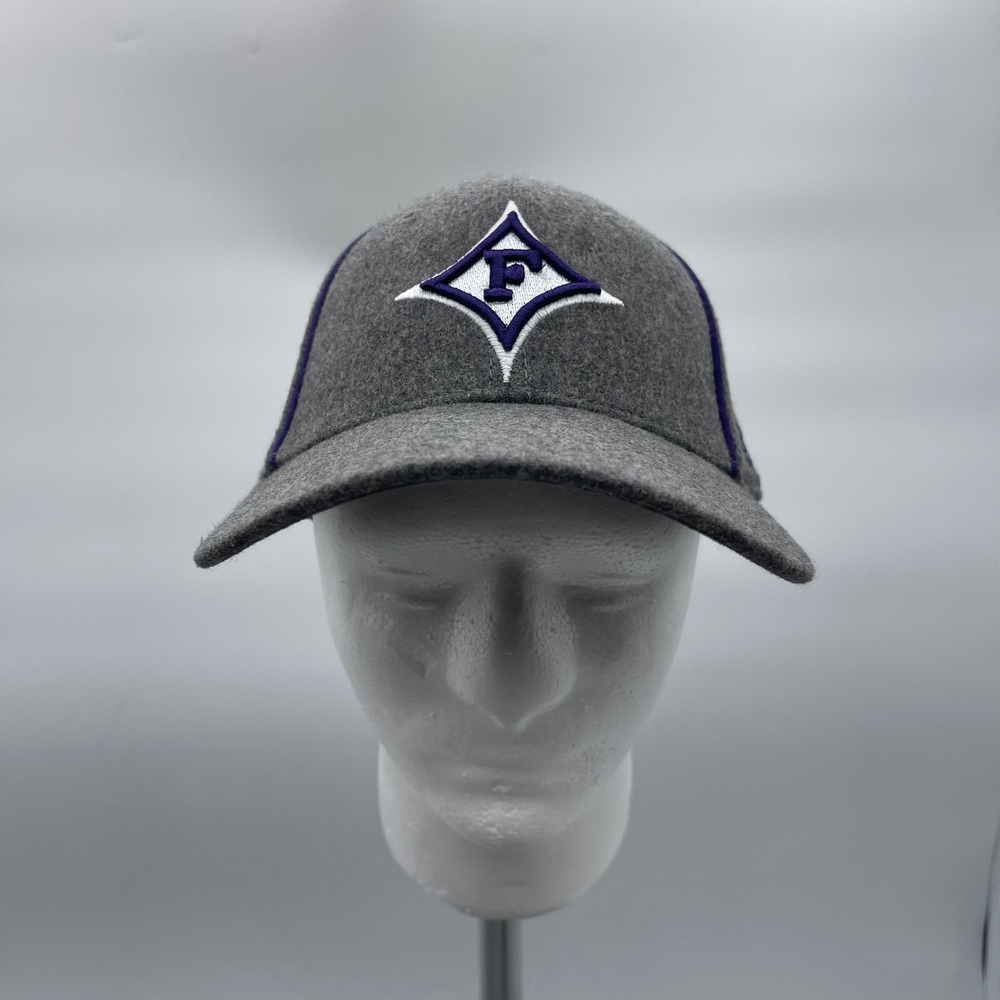 New Era Furman University Paladins Gray Purple Wool Blend Size Small Fitted Hat